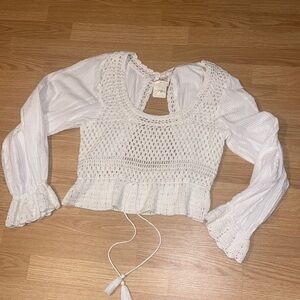 Free People crochet shirt size XL new with tags